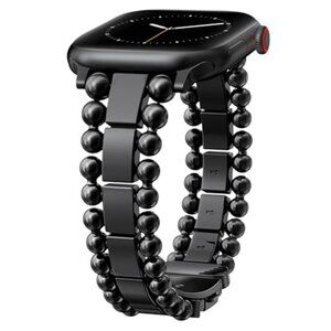 NEW Black Luxury Beaded Dressy Apple Watch Band